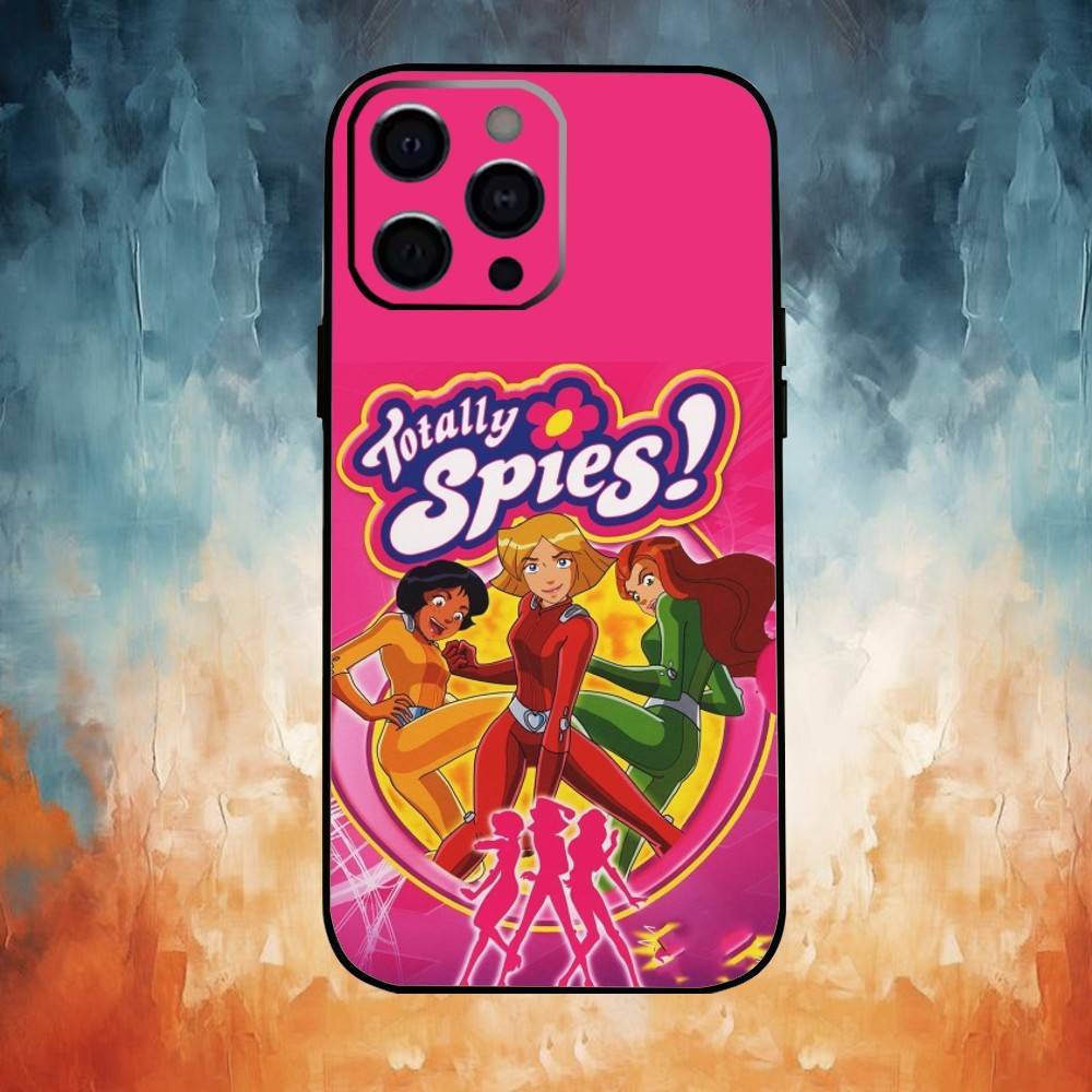 Coque de téléphone Totally Spies Pour iPhone17,16,15,14,13,12,11 Plus,Pro Max Housse Souple Noire