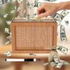 Creative Wooden Money Box With Counter Stylish Euro And Dollar Savings Challenge Container
