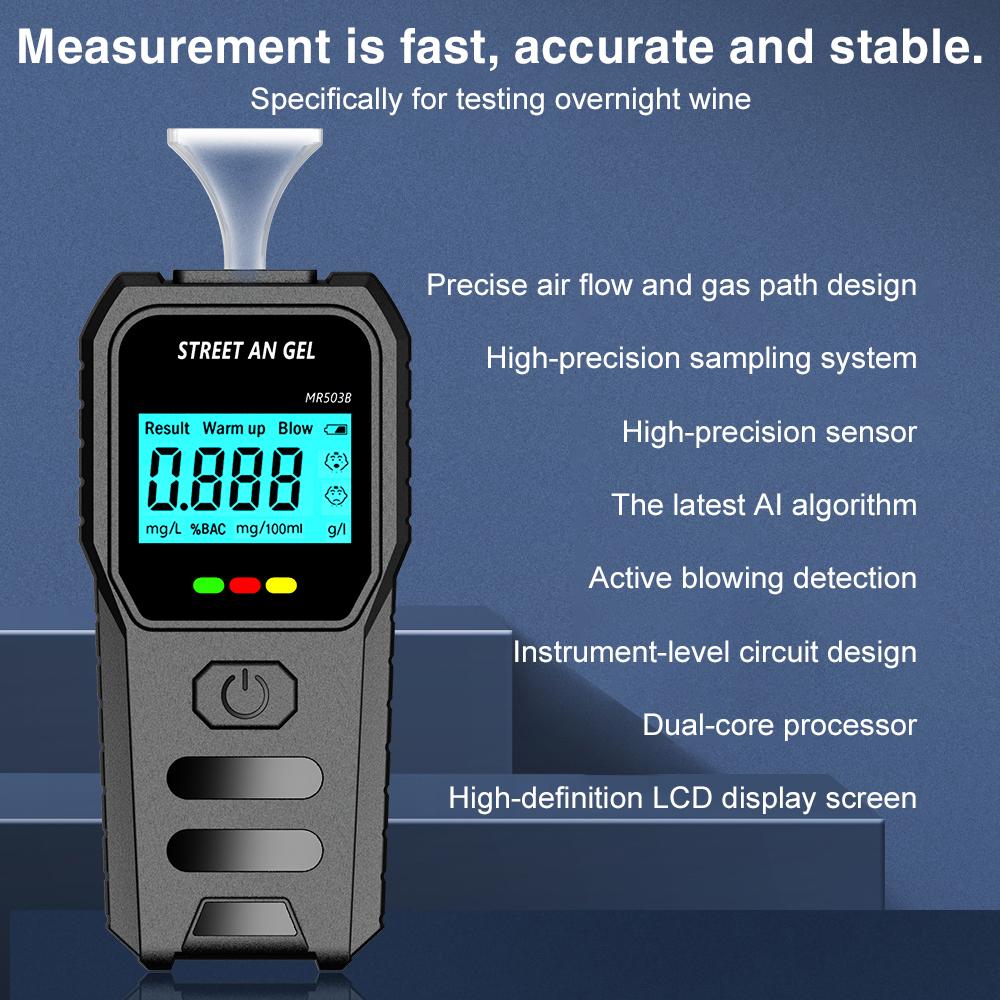 NEW Digital Breath Alcohol Tester High Sensitivity Breathalyzer With LCD Display Drunk Driving Analyzer Professional Analyzer