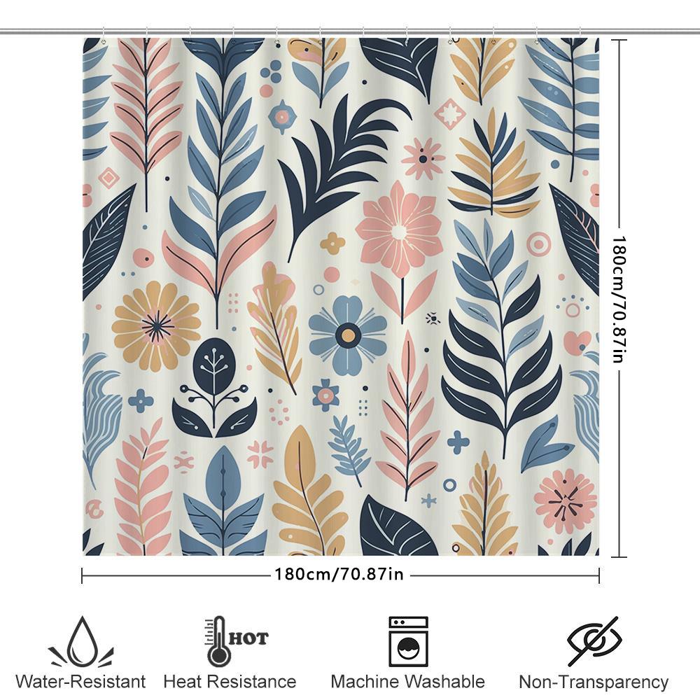 Decorative Shower Curtains Made Of Polyester Fabric Featuring A Colorful Leaf Pattern Suitable For Bathroom Decor In Various Siz