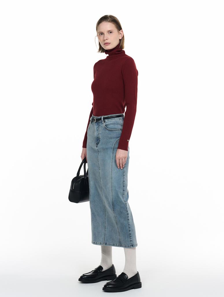 GENERALIDEA Ribbed Turtleneck Pullover [Burgundy] / Wbd4L05547