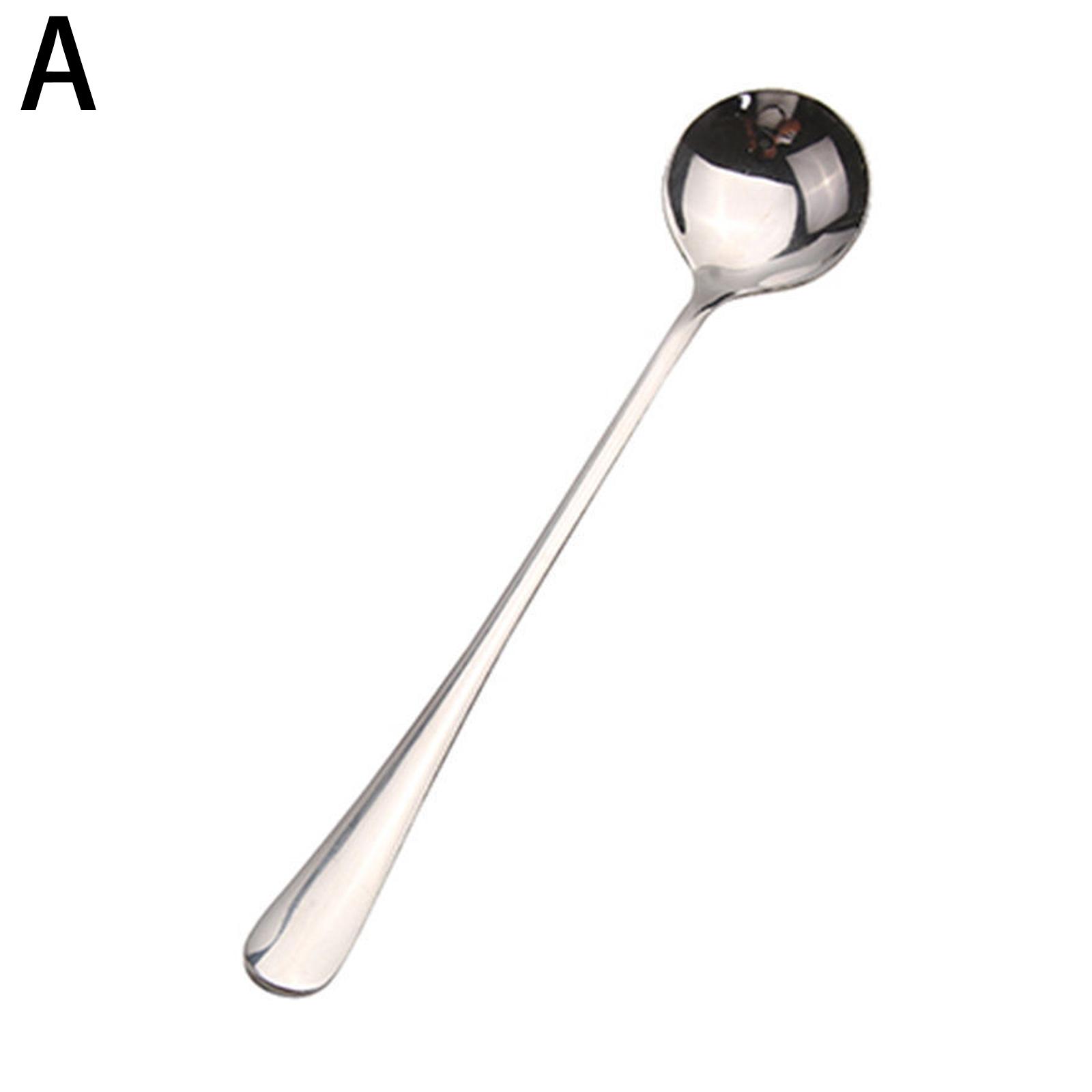 

5/10pcs Stainless Steel Long Handle Ice Tea Spoon Coffee Spoon Ice Cream Stirring Spoon Household Kitchen Accessories