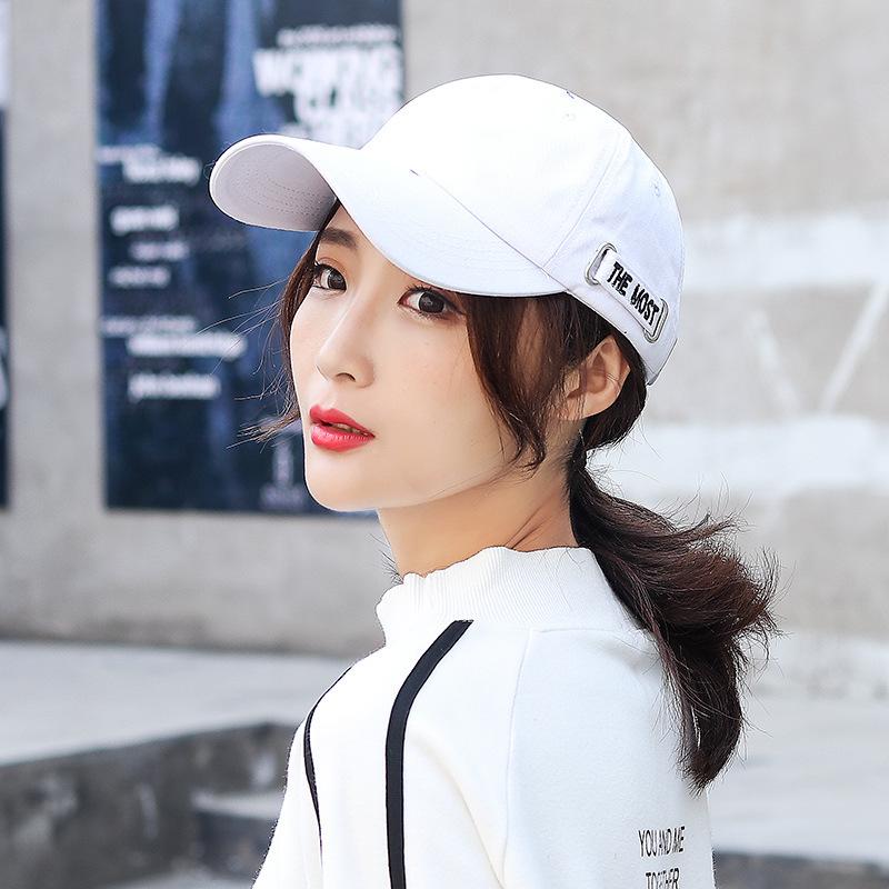 Women's Fashion Embroidered Baseball Cap - Unisex Youth Couple Style, Solid Color, Sun Protection Hat