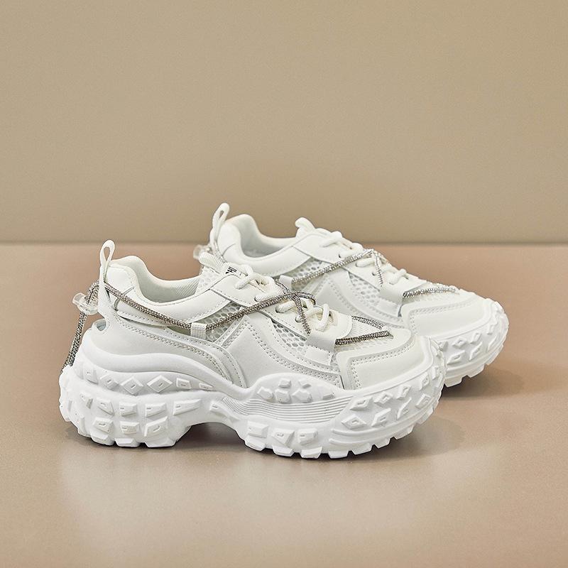 

Женские летние повседневные кроссовки на массивной платформе, кроссовки для бега из дышащей сетки на шнуровке, легкие нескользящие прогулочные туфли для женщин, теннисная обувь 40