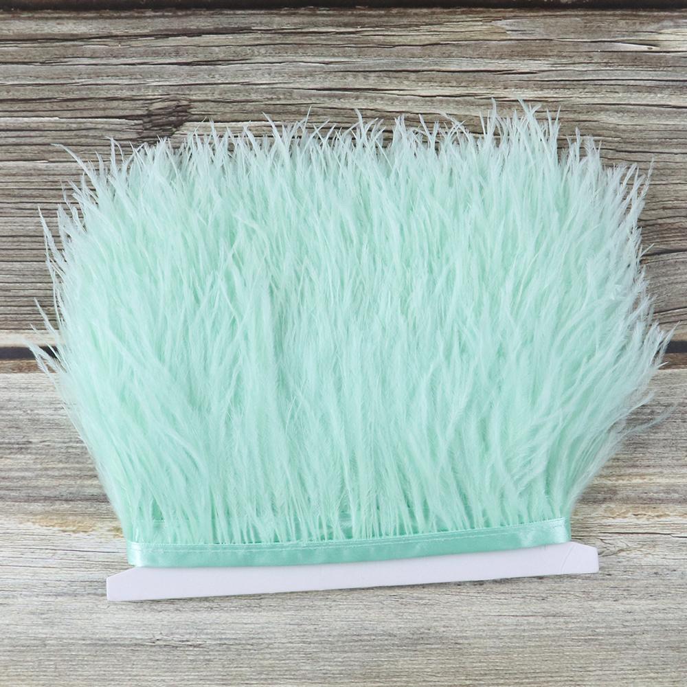 1 Meter Ostrich feather Trim Ribbon Dyed Various Long Ostrich Fringe 8-10CM feathers for crafts Dress/skirt Sewing Accessory