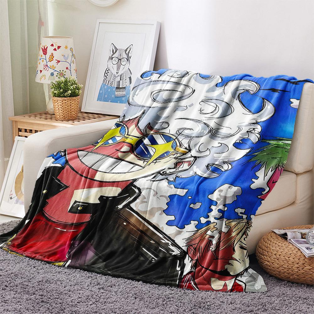 One Piece Luffy Gear 5 Collection flannel blanket, cozy flannel for sofa and bed, perfect gift choice