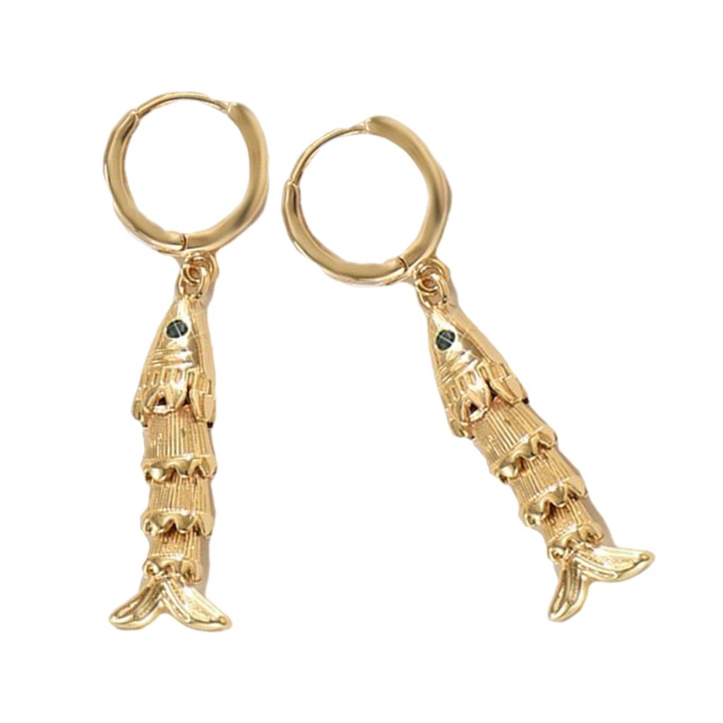 Stylish Fish Earrings Crafted from Premium Copper Unique Ear Rings Accessory Ideal for Ocean Loving Fashion Enthusiasts