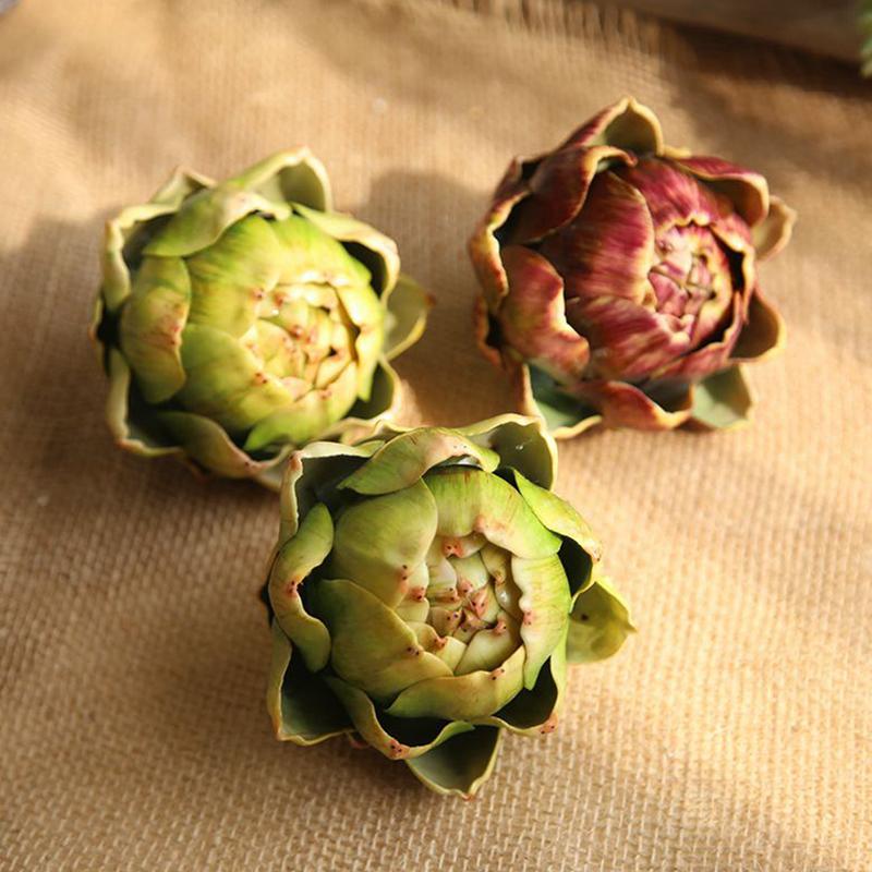 Artificial Artichoke Model Vase Filler Fake Vegetables And Fruits Faux Plant Kitchen Decorations Home Art Decor