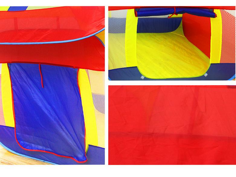 Foldable Indoor Play Tent with Basketball Hoop and Ball Pit for Kids