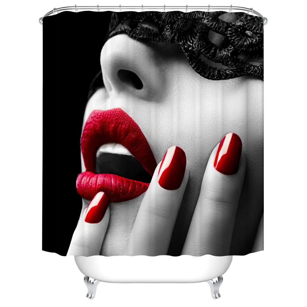 Art Design Graffiti Art Hip Hop African Girl Shower Curtains Bathroom Curtain Frabic Waterproof Polyester Bath Curtain with Hook