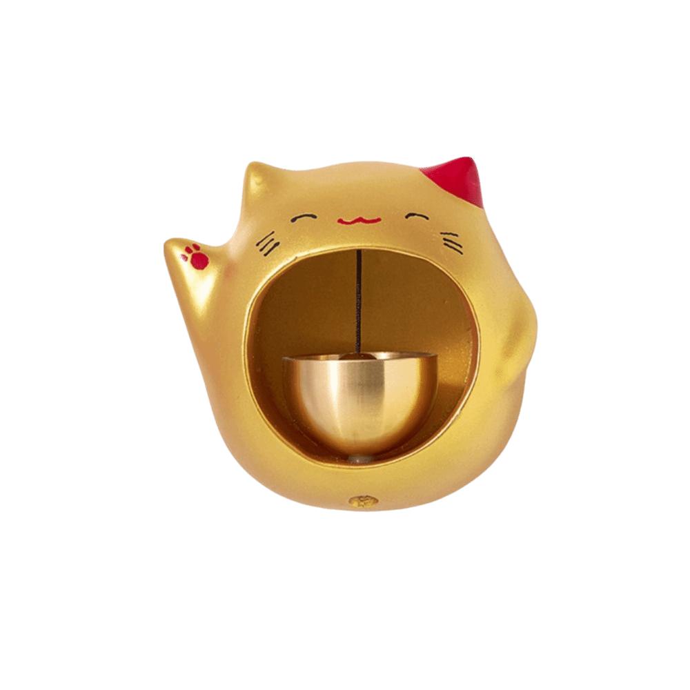Lucky Cat Shopkeepers Bell Wooden Door Chime Ornaments Creative Door Bell  for Door Wall