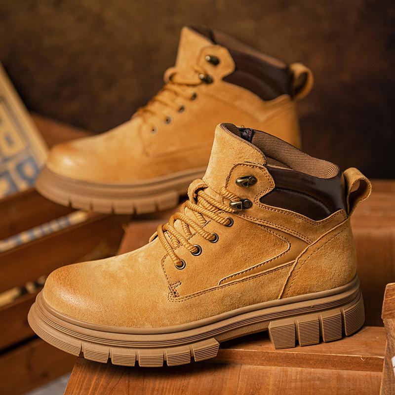 New Men's Boots High Top Casual Sports Shoes for Men Designer Anti-Slip Ankle Boots Outdoor Thick Sole Men Working Boots