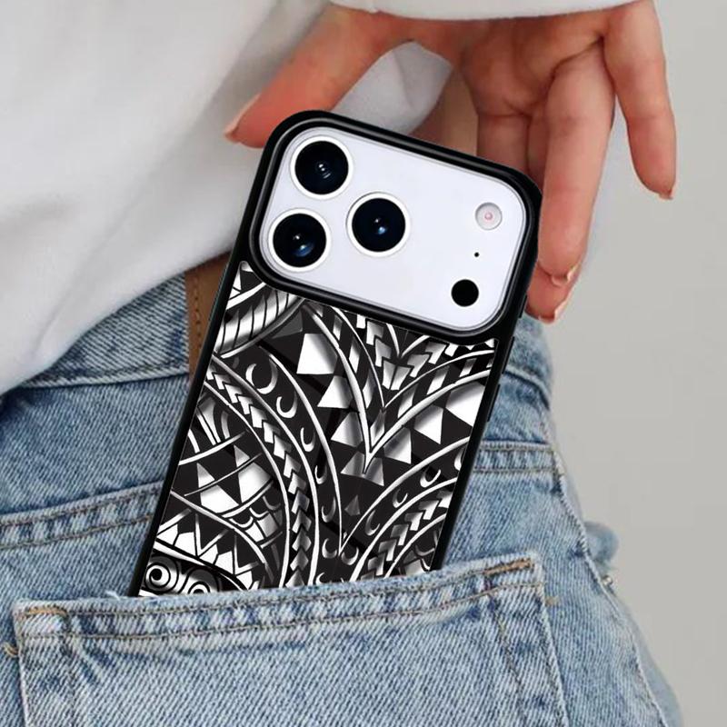 Maori Polynesian Samoan Tribal print Phone Case for iPhone 17ProMax 12 13 14 15 16e 17 Pro Max Plus Air Cover