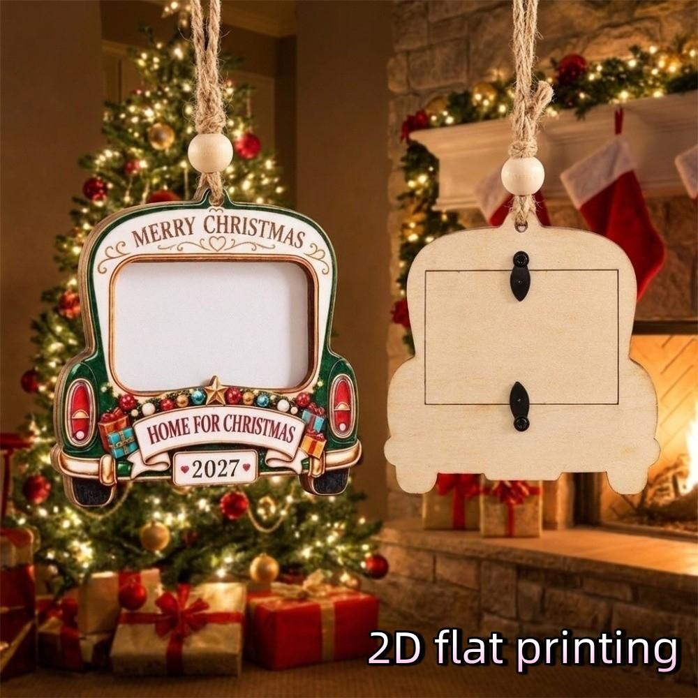 DIY Craft Pendant Christmas Photo Frame Wooden Xmas Tree Hanging Decor  Christmas Ornament
