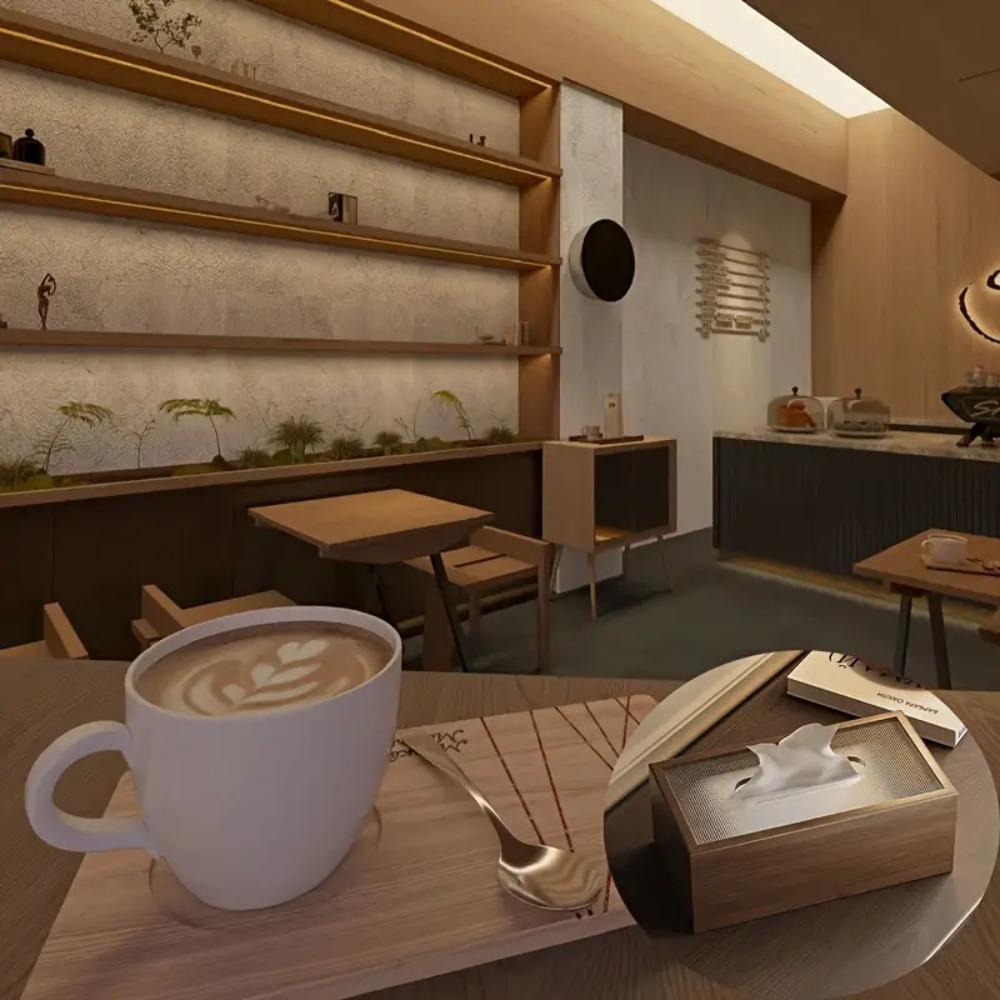 Rectangle Walnut Wood Grain Tissue Box Elegant Napkin Holder Wood Draw Paper Box  Restaurants