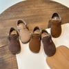 Mocassini per bambini e bambine, retrò, antiscivolo, dolci, scarpe basse per bambini, suola morbida, 2024, nuove scarpe alla moda in pelle per bambini, eleganti con chiusura a strappo.