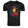 Happy Vibes Smoothie Skateboard Cartoon Graphic T-Shirt