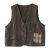 Vests Women Patchwork Pockets Vintage Retro Breathable Casual Chic Design Elegant Fashion Korean Style Street Wear Ins New Cozy