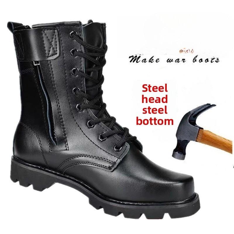 Botas de Segurança Masculinas Botas de Couro de Cano Alto Bota de Segurança para Trabalho com Biqueira de Aço Botas Quentes de Pelúcia para o Inverno para Homens Zapatos Seguridad Hombre