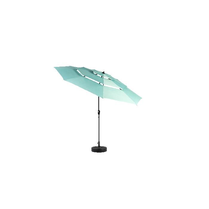 Parasol extérieur rectangulaire double face de 4,5 m avec manivelle (vert clair) (sans pied).
