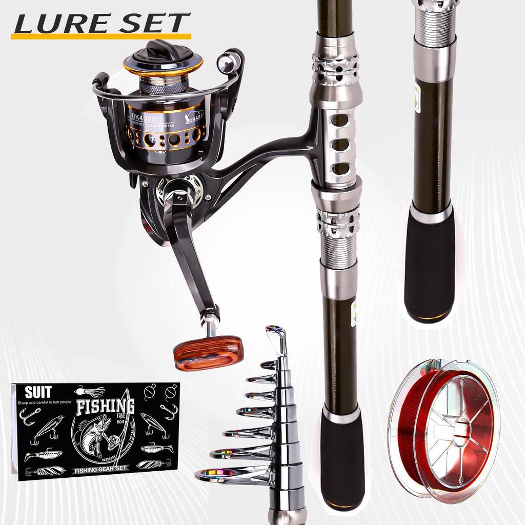 Telescopic Sea & Freshwater Spinning Rod and Reel Set for Cross-Border Travel Fishing