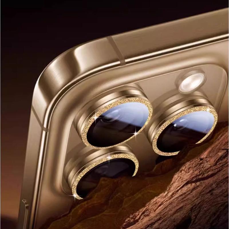 Vetro Protettivo Lente Fotocamera Diamantato di Lusso Per iPhone 16 15 14 Plus 13 12 Mini 11 Pro Max Pellicola Protettiva Lente Metallica Colorata