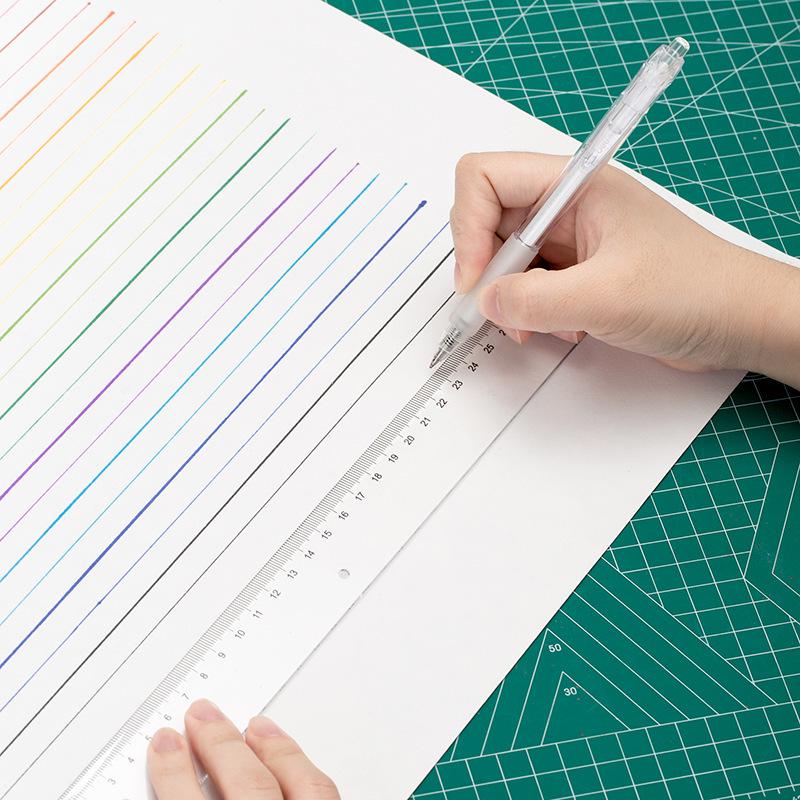 **Deli Transparent 40cm High Precision Straight Plastic Ruler**
