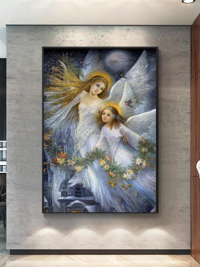 Flower Fairy Girls Pictures Canvas Painting Girls Posters Picture Figure Painting Wall Art Modern Home Decoration