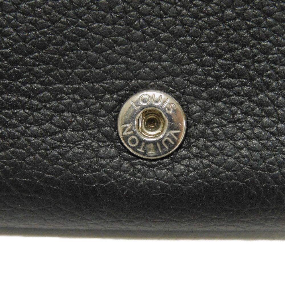 Used 12564 Portefeiulle Lock Mini M63921 7942 Current LV Signature Grain Calfskin Black LV Logo Noir Unisex from Japan