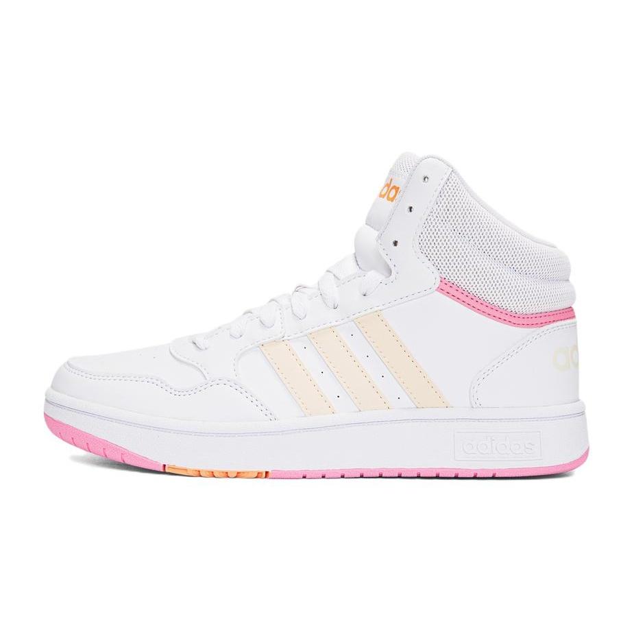 (PS) adidas Hoops Mid 3.0 K White Pink Kids HP6158 EU 35