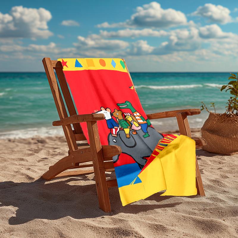 Ultra Soft Beach Towel with Maisy Mouse Theme,Ideal for Pool,Camping, Diving,Perfect Travel Essential, Vibrant Beach Towel.