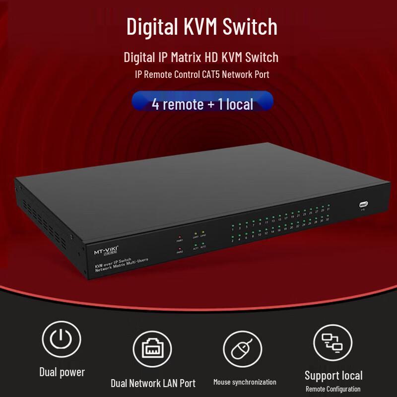 

MT-viki 64-Port Digital KVM Switch with 4 Remote IP Users