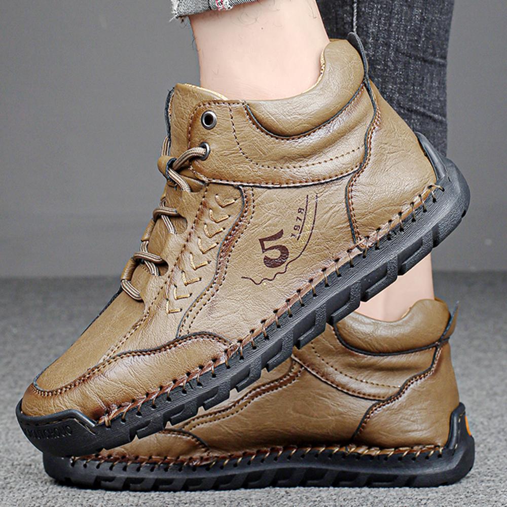 New  Handmade Leather Boots Men Casual Shoes Botas Design Sneakers Man Comfortable Leather Shoes Men Ankle Boots Outdoor