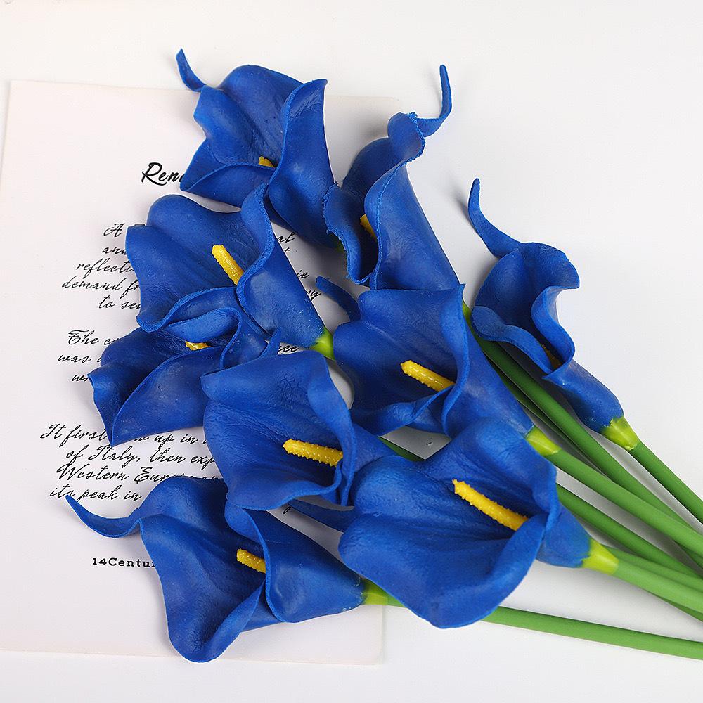 Mini PU Calla Lily Artificial Bouquet for Weddings, Home Decor, Photography, and Landscaping.