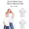Set of 6 Basic Unisex Plain Kids' T-Shirts Summer 6414-001-pak6 HC