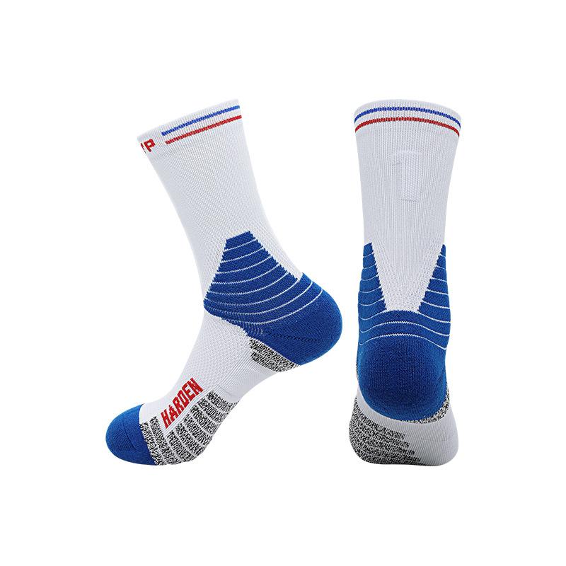 Meias Esportivas Profissionais Outono e Inverno Masculinas Americanas de Cano Alto para Basquete Absorventes de Suor Tubo Longo Estrela Número Base de Toalha Meias