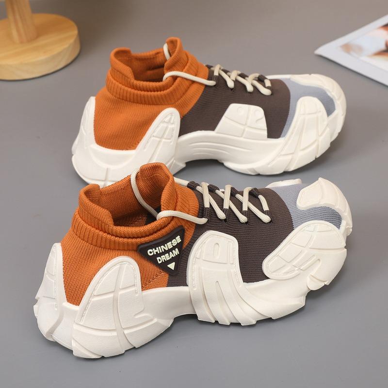 Fashion Casual Couple Sports Shoes New Fashion Men's Shoes Lightweight Sock Mouth Design Platform Sneakers Breathable Zapatillas Hombre
