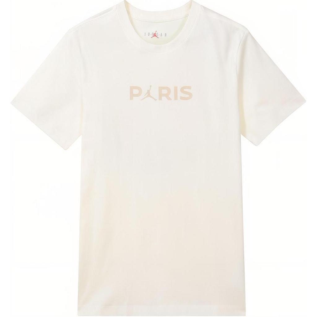 Jordan Paris Saint-Germain Letter Print Round Neck Casual Short Sleeve T-Shirt Men Tops Sail FN5333-133