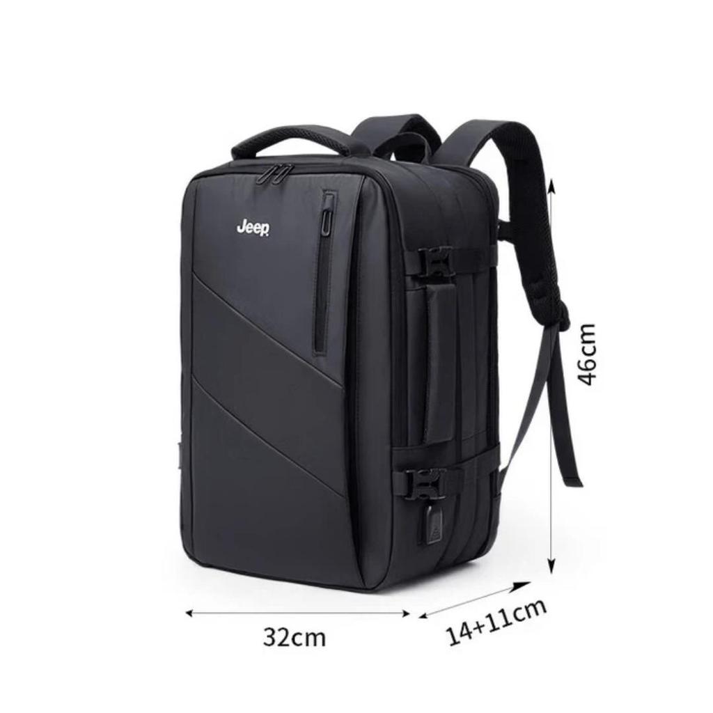 JEEP Travel Backpack, Large Capacity, Business Trip, Laptop Bag, Luggage Bag, Black