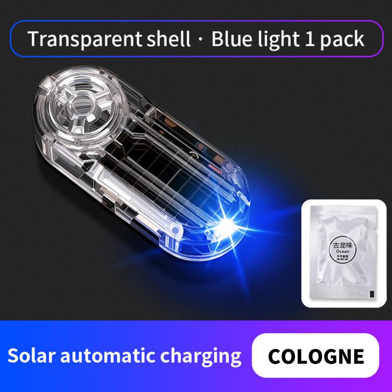 Car Fake Security Light with Cologne Fragrance Diffuser Solar Powered Simulated Dummy Alarm Anti-Theft Caution Lamp LED Flashing