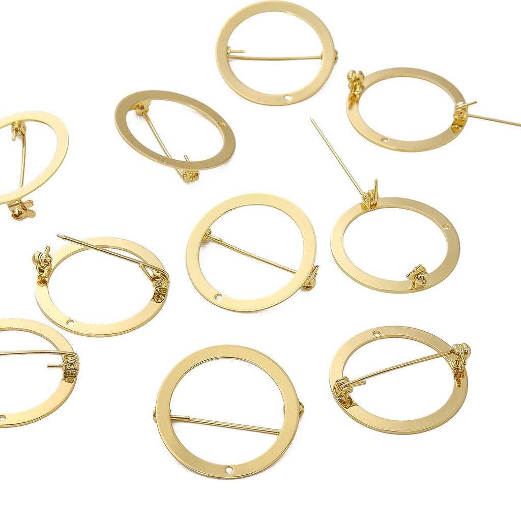 Copper Circular Safety Brooch For DIY Jewelry Making Craft Accessories