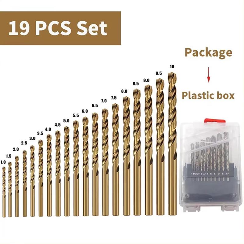 13/19/25Pcs Hss M35 Cobalt High Speed Steel Twist Drill Bit Tool Set Of Drills Accessories For Metal Stainless Steel Drilling