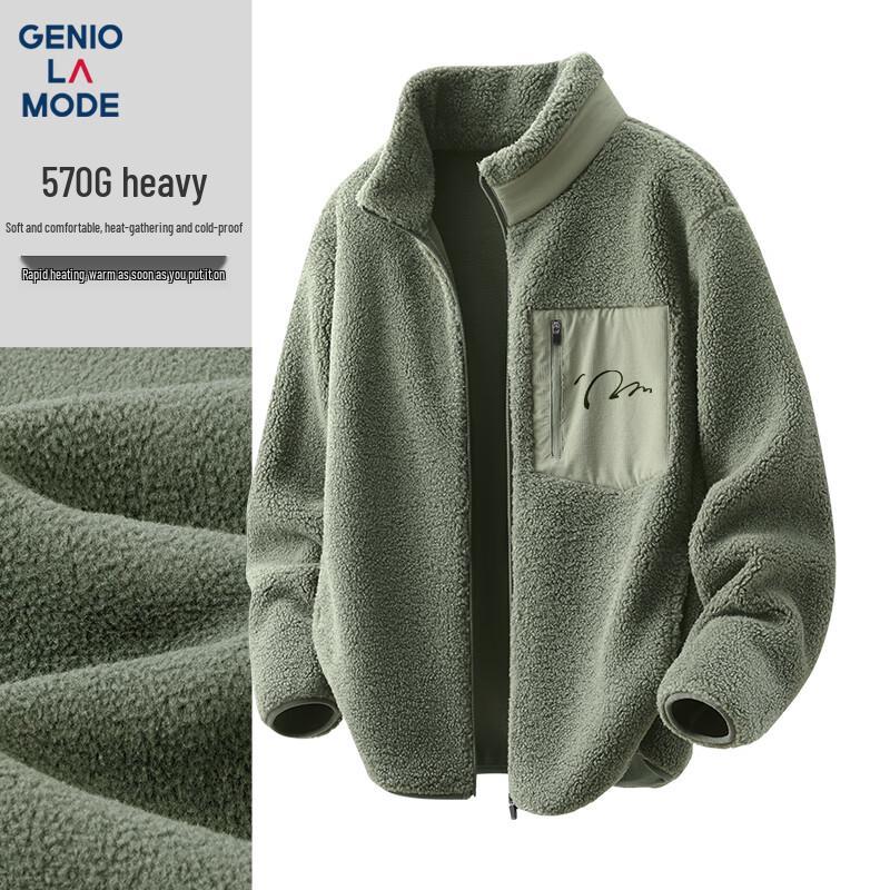 GENIOLAMODE Men's Heavyweight Double-Sided Fleece-Lined Winter Jacket