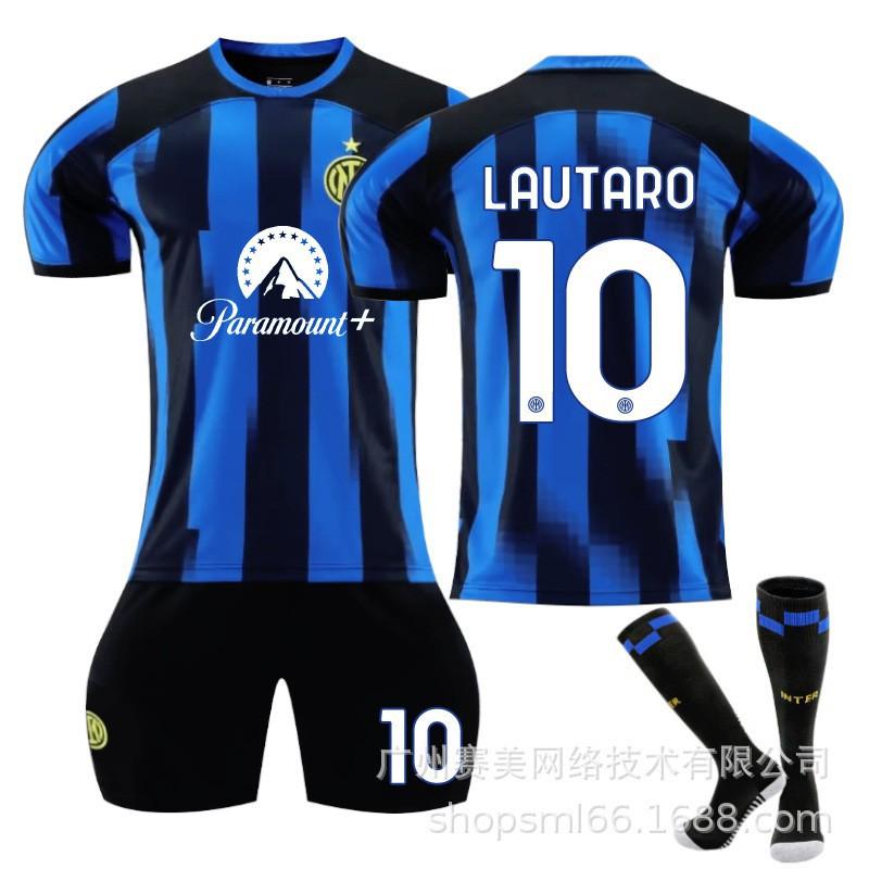 2324 Inter Mailand Heim Nr.. 90 Lukaku 10 Lautaro 23 Barrera Fußballtrikot Set