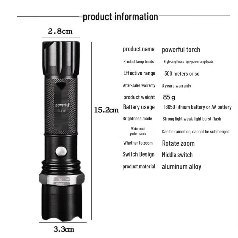DAFIFY Aluminum Alloy LED Emergency Flashlight