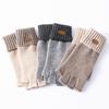 Cashmere Autumn and Winter New Men and Women Warm Driving Five Finger Split Finger Cold Proof Cycling Knitted Half Finger Gloves