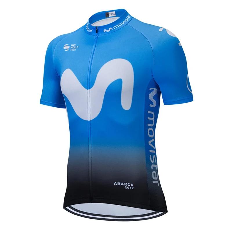 2025 Movistar Pattern Men Summer Cycling Clothing Breathable Clothes Kit Short Sleeve Bib Shorts MTB Ropa Ciclismo Maillot Wear