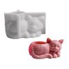 Sleeping Cat Candlestick Resin Mold Cat Planter Pot Mold Silicone Mold DIY Soap Making Aromatherapy Mould Decorations