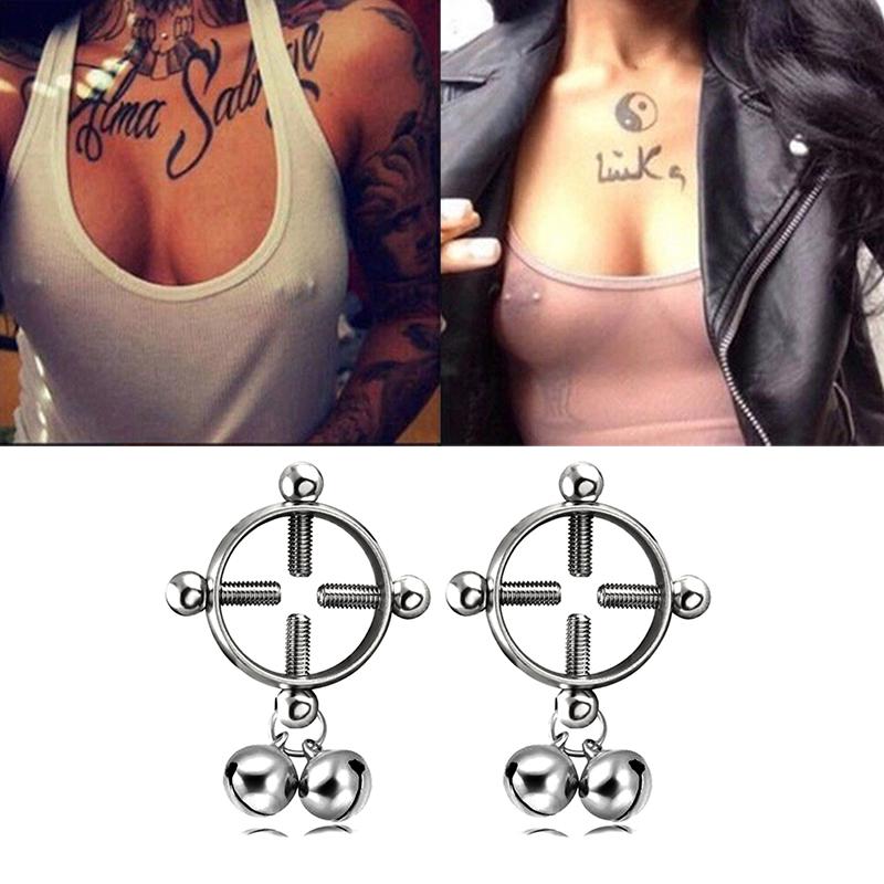 1 pieza de anillo protector de pezón falso redondo sin perforación, joyería sexy para piercing en el cuerpo del pecho