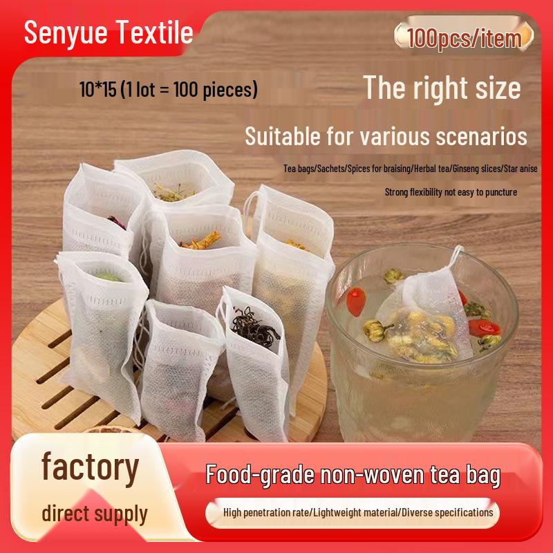 Herbal Foot Bath Disposable Tea Bags with Drawstring Non-Woven Pouch for Large Capacity Spice Filtering